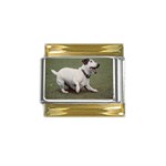 jack russel terrier Gold Trim Italian Charm (9mm)