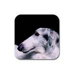 Russian wolfhound dog Rubber Square Coaster (4 pack)