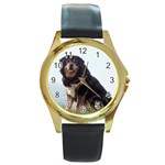 Tibetan mastiff Round Gold Metal Watch
