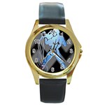 Zodiac-11 Round Gold Metal Watch