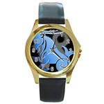 Zodiac-10 Round Gold Metal Watch