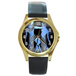 Zodiac-3 Round Gold Metal Watch