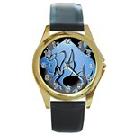 Zodiac-2 Round Gold Metal Watch