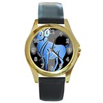 Zodiac-1 Round Gold Metal Watch