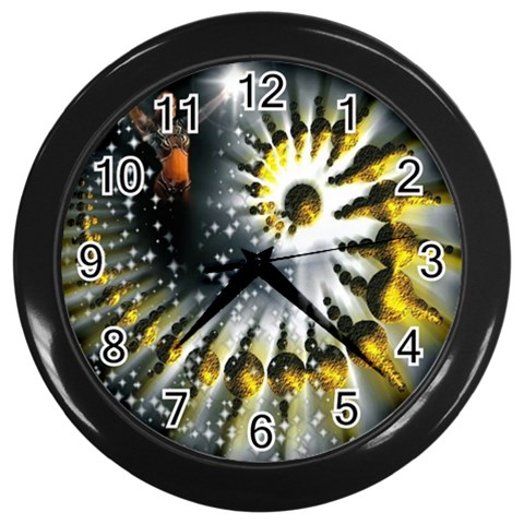 Celestial Goddess Wall Clock (Black with 12 black numbers) from ArtsNow.com Front