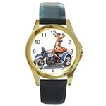 pinup-04 Round Gold Metal Watch