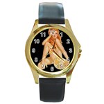 pinup2 Round Gold Metal Watch