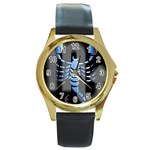 Zodiac-8 Round Gold Metal Watch