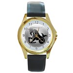 Capricorn Round Gold Metal Watch