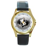 Pisces Round Gold Metal Watch