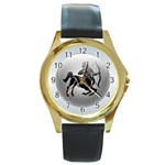 Sagittarius Round Gold Metal Watch