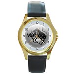 Taurus Round Gold Metal Watch