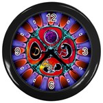 Conception Mandala Wall Clock (Black with 4 black numbers)