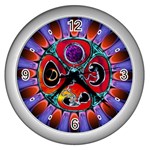 Conception Mandala Wall Clock (Silver with 4 black numbers)