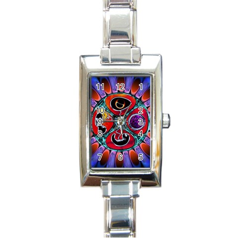 Conception Mandala Rectangular Italian Charm Watch from ArtsNow.com Front