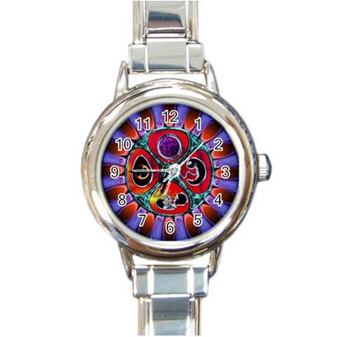 Conception Mandala Round Italian Charm Watch from ArtsNow.com Front