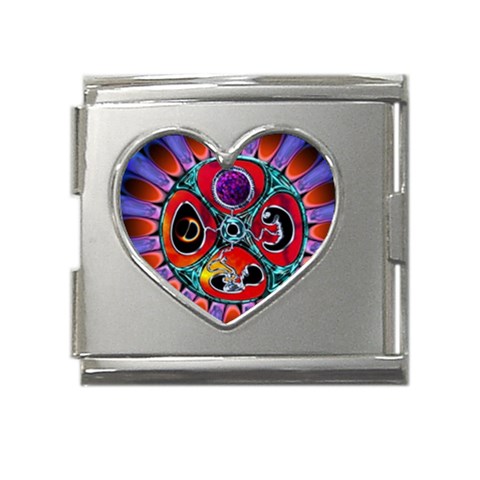 Conception Mandala Mega Link Heart Italian Charm (18mm) from ArtsNow.com Front