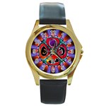 Conception Mandala Round Gold Metal Watch