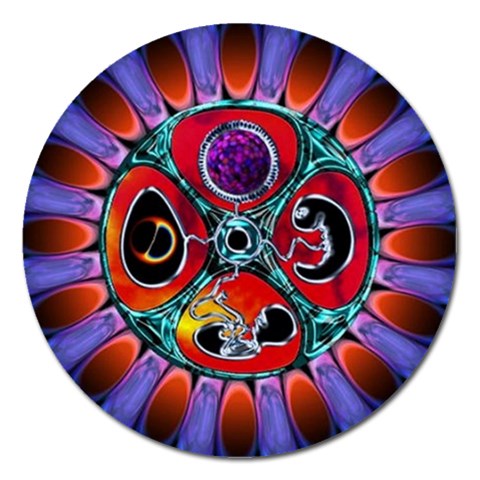 Conception Mandala Magnet 5  (Round) from ArtsNow.com Front