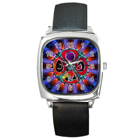 Conception Mandala Square Metal Watch from ArtsNow.com Front