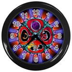 Conception Mandala Wall Clock (Black with 12 black numbers)