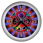 Conception Mandala Wall Clock (Silver with 4 white numbers)