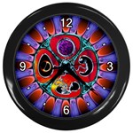 Conception Mandala Wall Clock (Black with 4 white numbers)