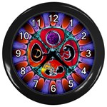 Conception Mandala Wall Clock (Black with 12 white numbers)