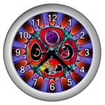 Conception Mandala Wall Clock (Silver with 12 white numbers)