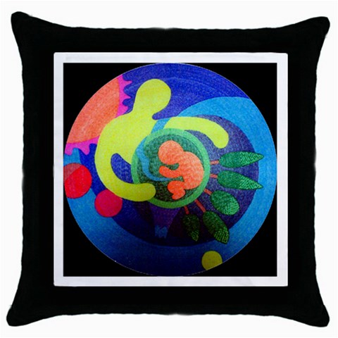 Mother&Baby Throw Pillow Case (Black) from ArtsNow.com Front