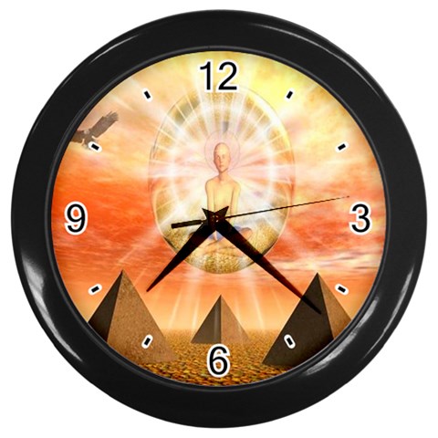 Divine Rayship Wall Clock (Black with 4 black numbers) from ArtsNow.com Front