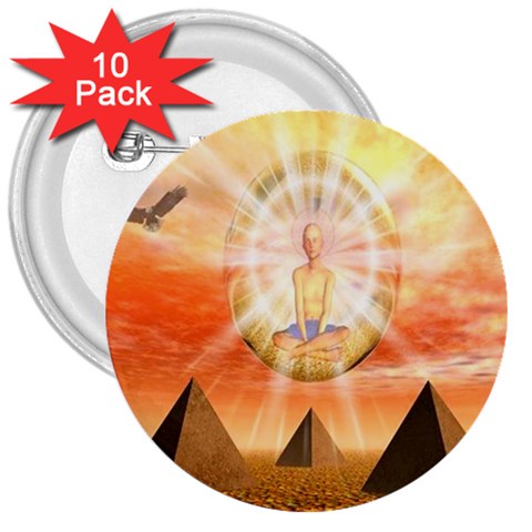 Divine Rayship 3  Button (10 pack) from ArtsNow.com Front