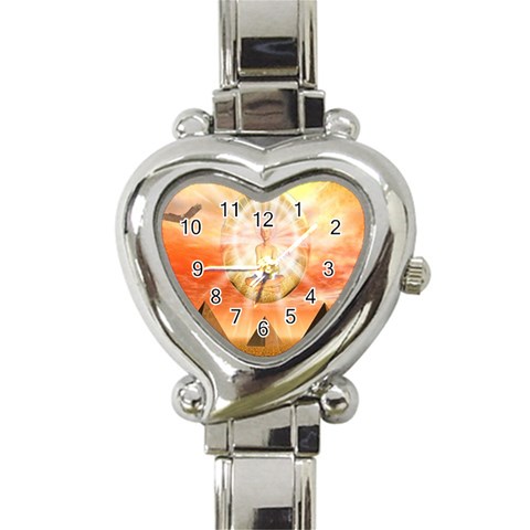 Divine Rayship Heart Italian Charm Watch from ArtsNow.com Front