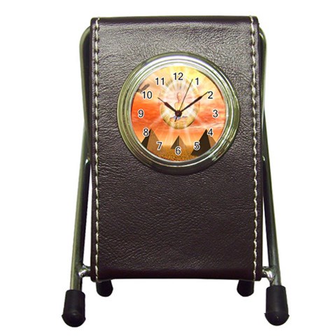 Divine Rayship Pen Holder Desk Clock from ArtsNow.com Front