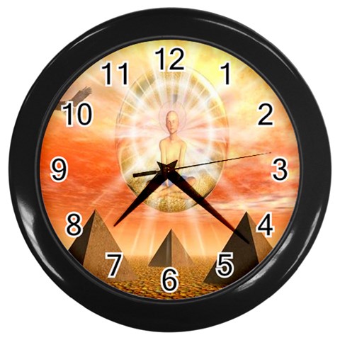 Divine Rayship Wall Clock (Black with 12 black numbers) from ArtsNow.com Front