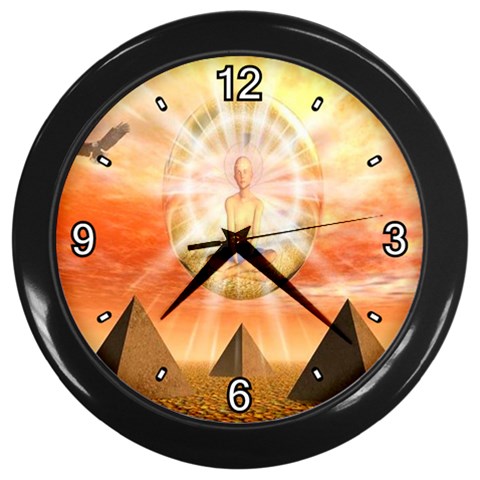 Divine Rayship Wall Clock (Black with 4 white numbers) from ArtsNow.com Front