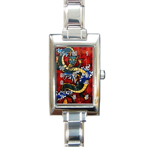 Dragon Rectangular Italian Charm Watch from ArtsNow.com Front