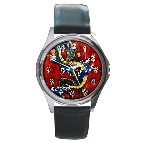 Dragon Round Metal Watch from ArtsNow.com Front