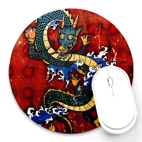 Dragon Round Mousepad from ArtsNow.com Front