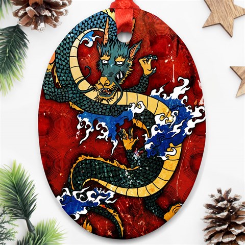 Dragon Ornament (Oval) from ArtsNow.com Front