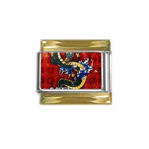 Dragon Gold Trim Italian Charm (9mm) from ArtsNow.com Front