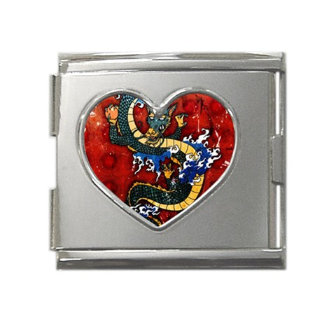 Dragon Mega Link Heart Italian Charm (18mm) from ArtsNow.com Front