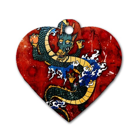 Dragon Dog Tag Heart (One Side) from ArtsNow.com Front