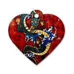 Dragon Dog Tag Heart (One Side)