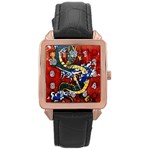 Dragon Rose Gold Leather Watch 