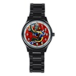 Dragon Men s Stainless Steel Round Dial Analog Watch