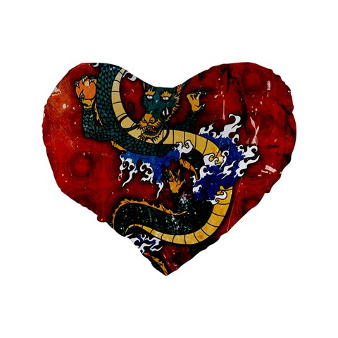 Dragon 16  Premium Flano Heart Shape Cushion  from ArtsNow.com Back