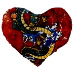 Dragon 19  Premium Flano Heart Shape Cushion