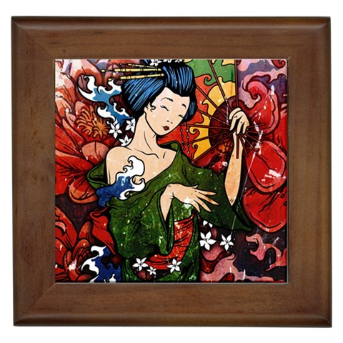 Geisha Framed Tile from ArtsNow.com Front