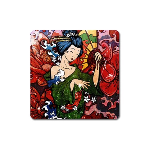 Geisha Magnet (Square) from ArtsNow.com Front